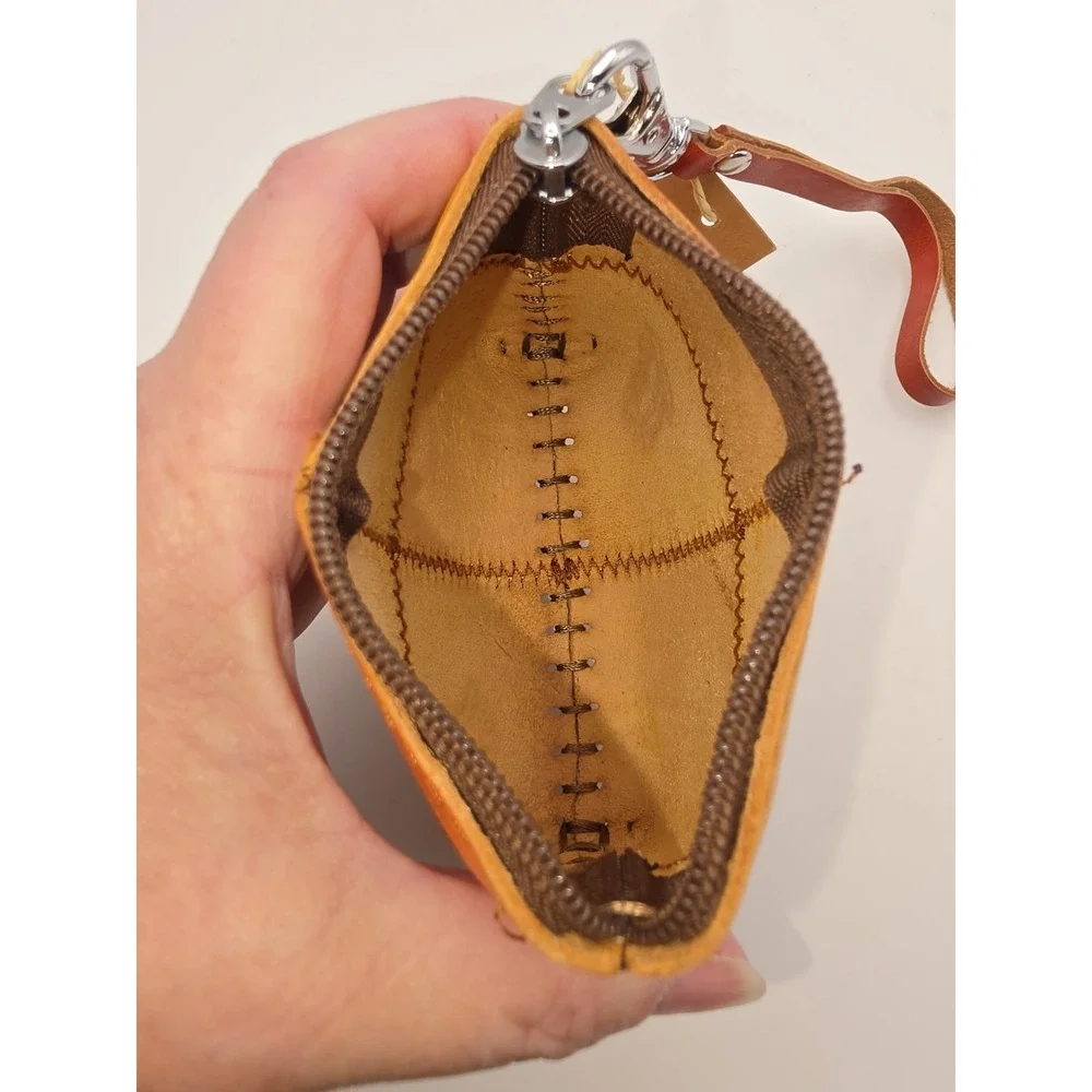 Hawaii Genuine Leather Patchwork Coin Purse Wallet w/Wrist Strap~Tropical Floral